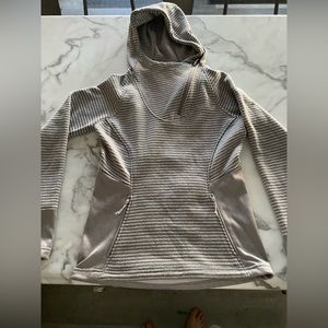 Women's Striped Gray Hoodie Jacket